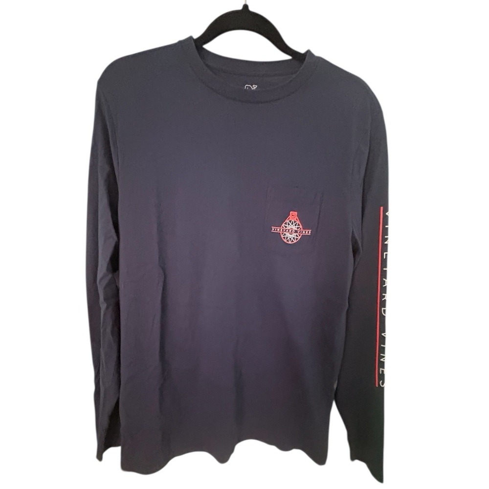Vineyard Vines Men's Nothing But Net Basketball Long-Sleeve Pocket T-Shirt - Med
